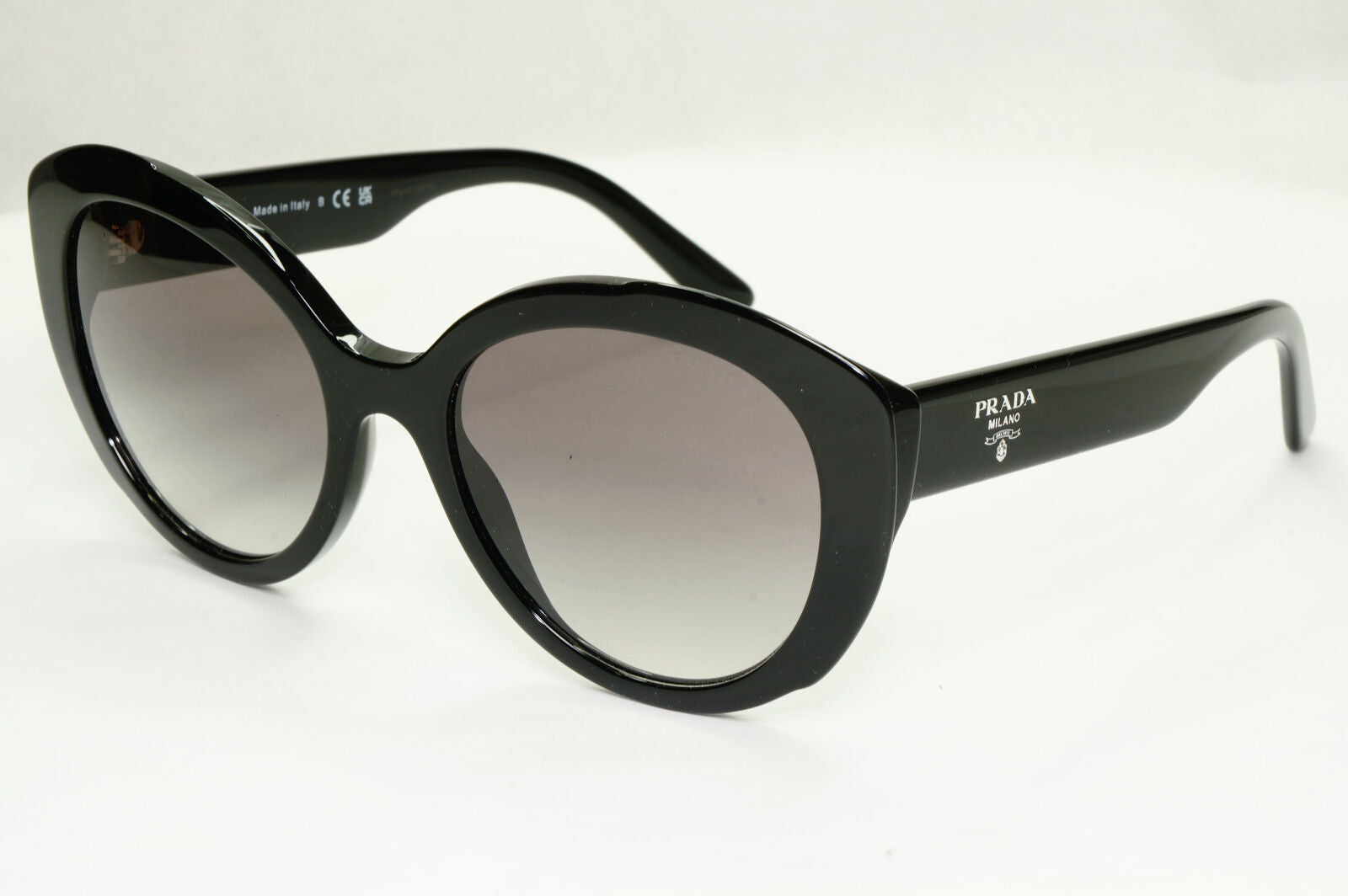 Prada Sunglasses Black Gradient Smoke Grey Milano PR01YS SPR 01Y 1AB-0A7