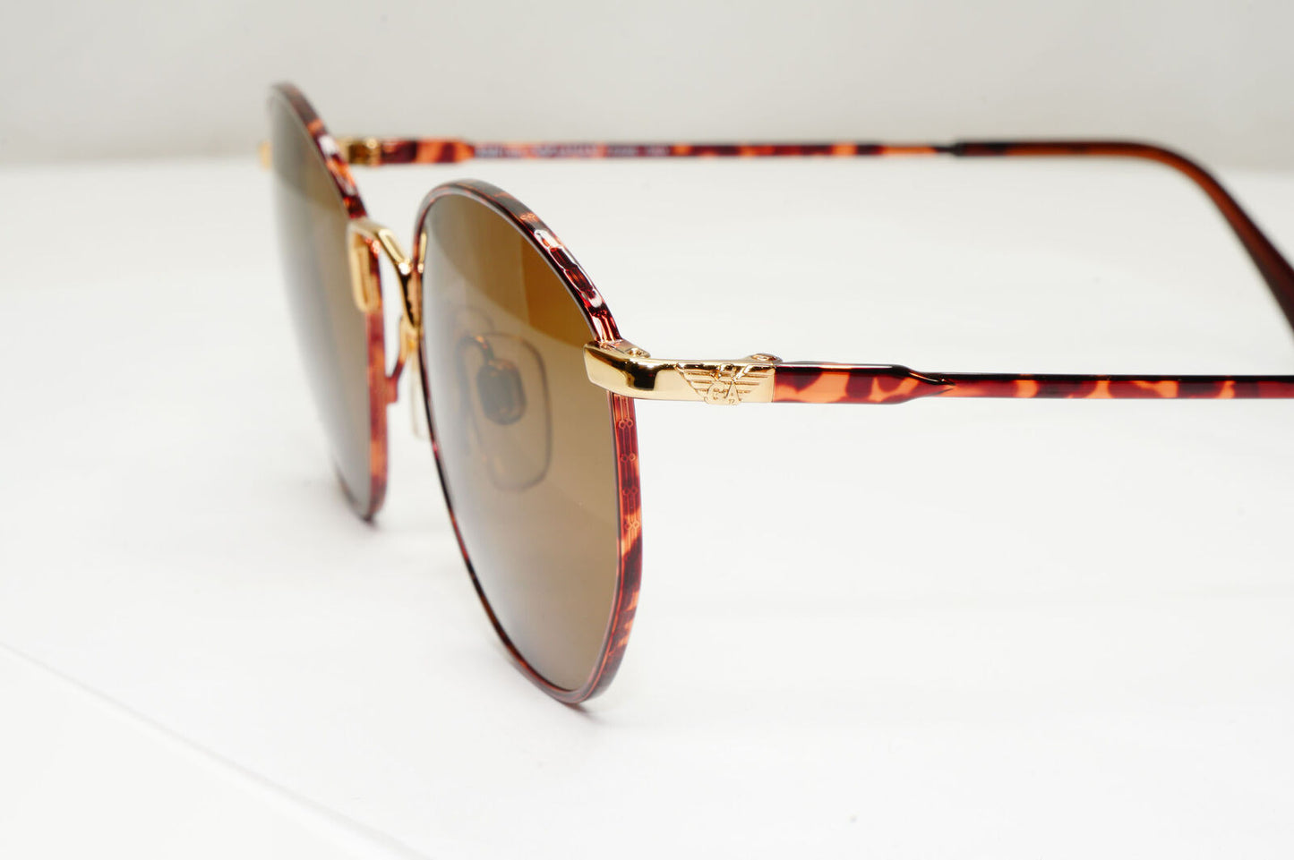 Emporio Armani Sunglasses 1997 Vintage Gold Brown Metal Round 031 721 50mm