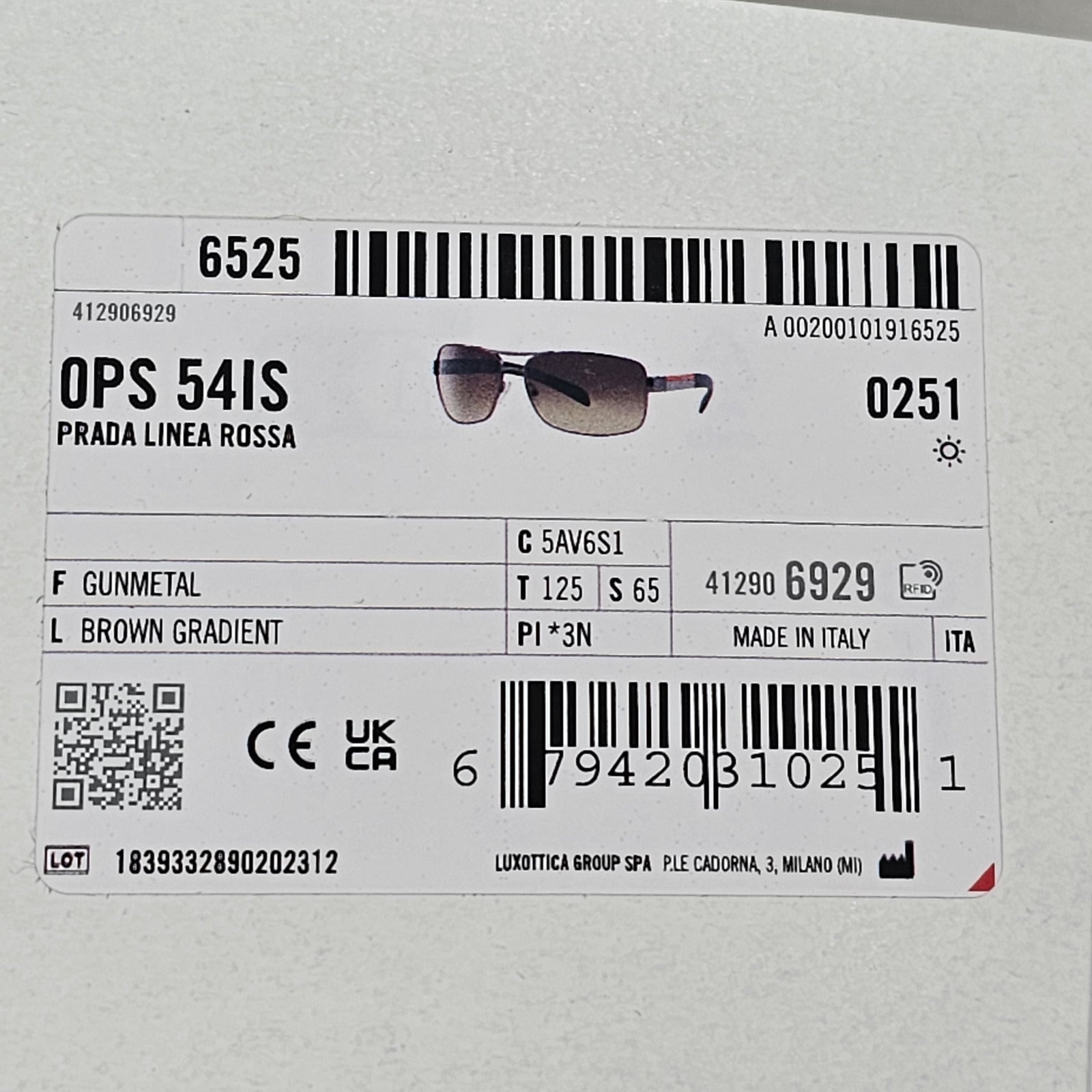 Prada Sunglasses Brown Gradient Wrap Navigator Square PS54IS SPS 54I 5AV-6S1
