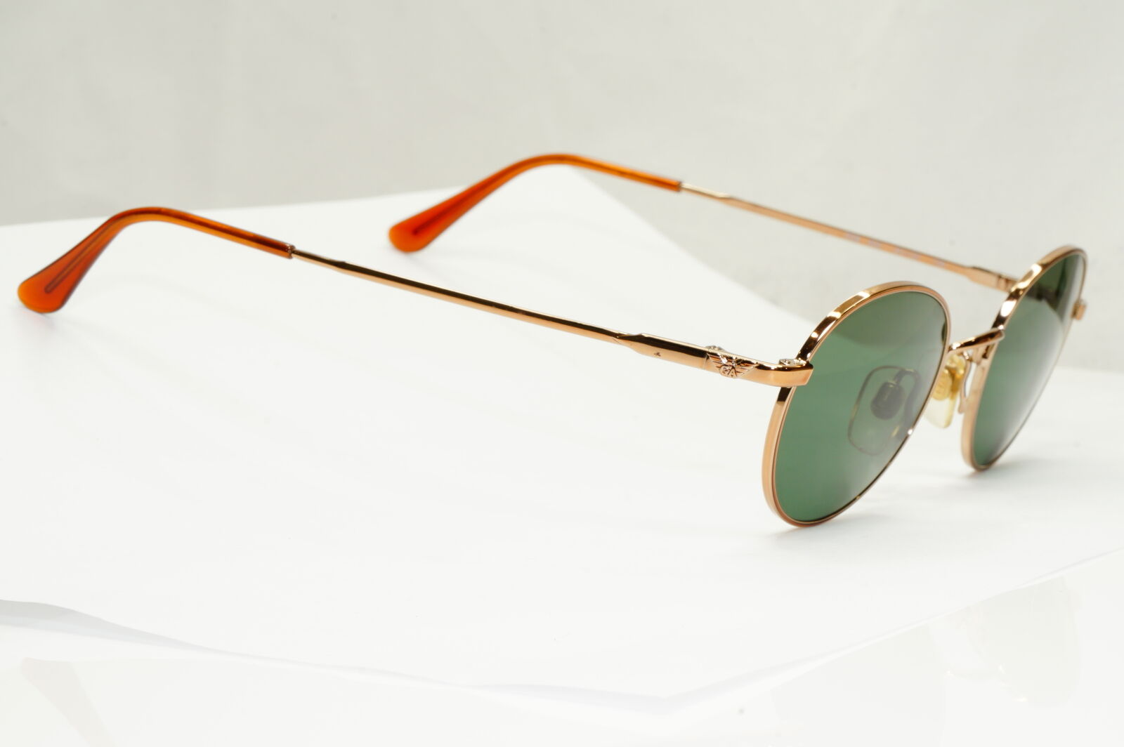 Emporio Armani Sunglasses 1997 Vintage Round Small Gold Green Eagle 008-S 806