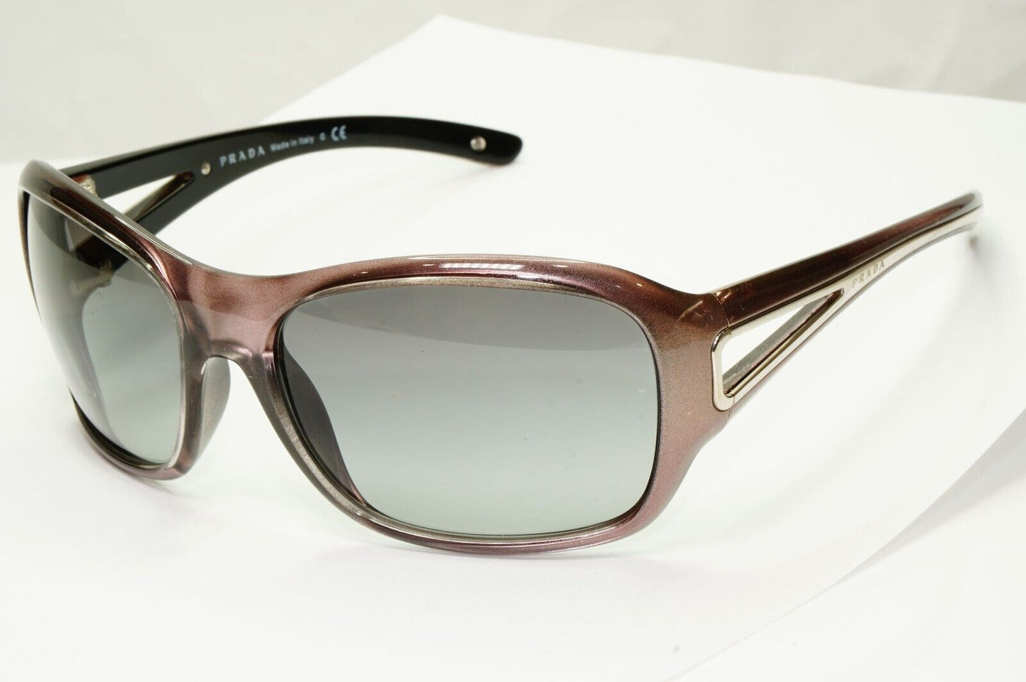 Prada 2010 Metallic Sunglasses Brown Silver Grey Gradient PR15LS SPR 15L 7ZT-3M1