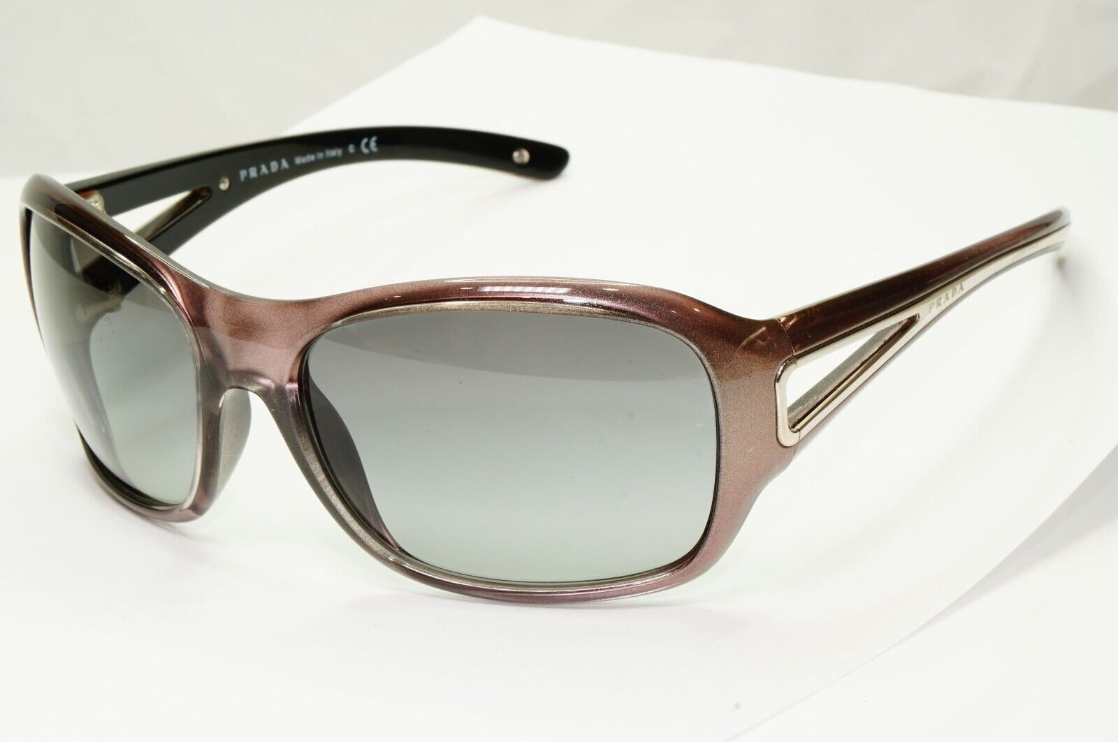 Prada 2010 Metallic Sunglasses Brown Silver Grey Gradient PR15LS SPR 15L 7ZT-3M1