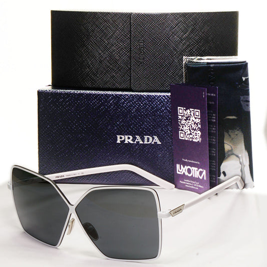 Prada Sunglasses White Oversized Square Black Grey PR50YS SPR 50Y 461-5S0