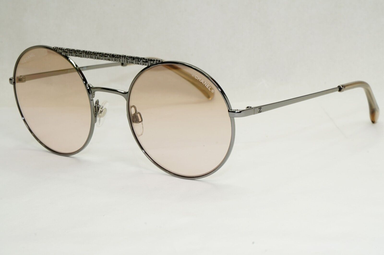 Chanel Sunglasses Grey Gunmetal Brown Round Pilot Metal 4232 c.108/7I 200324