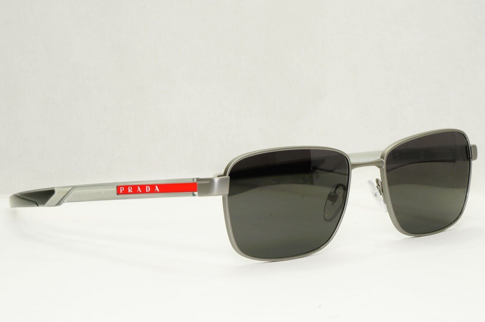 Prada Sunglasses Grey Black Red Stripe Mens PS54OV VPS 54O DG1-1O1 55mm