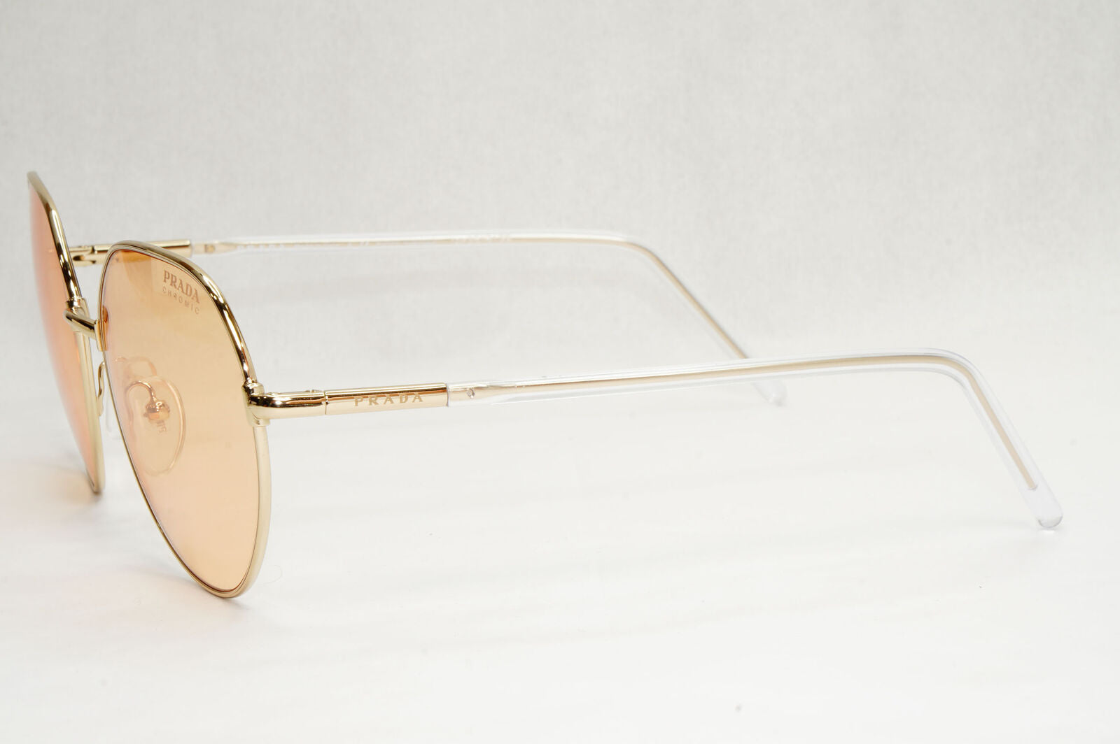 Prada Sunglasses Photochromic Gold Orange Round PR65XS SPR 65X ZVN-09D 58mm