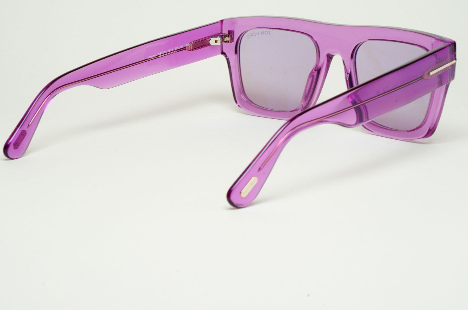 Tom Ford Sunglasses Fausto Violet Transparent Square FT0711 TF 711 81Y 53mm