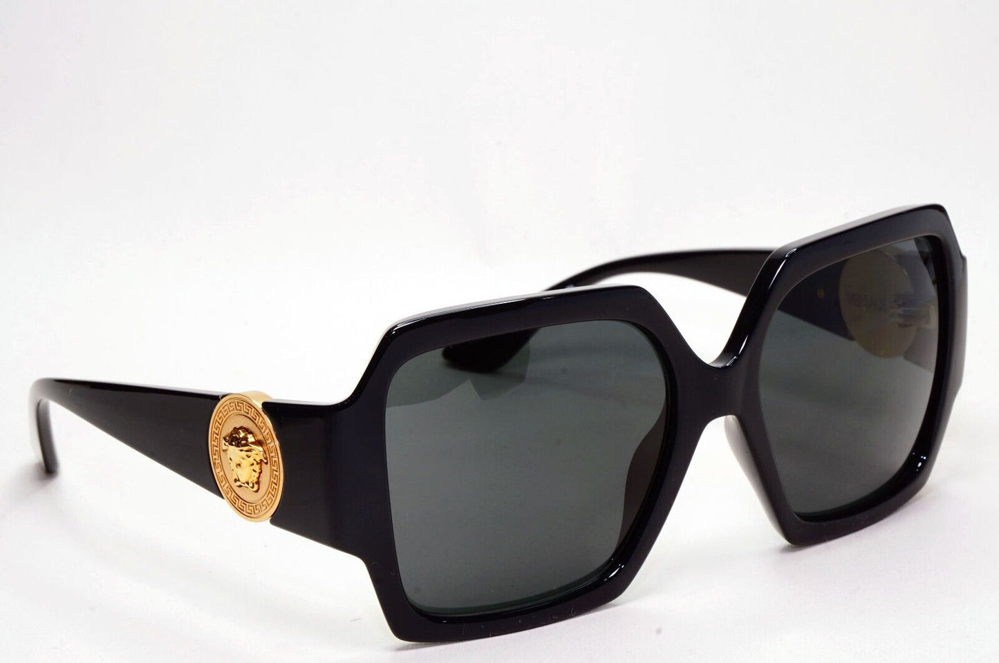 Versace Sunglasses Black Oversized Square Gold Medusa Large MOD VE 4453 GB1/87