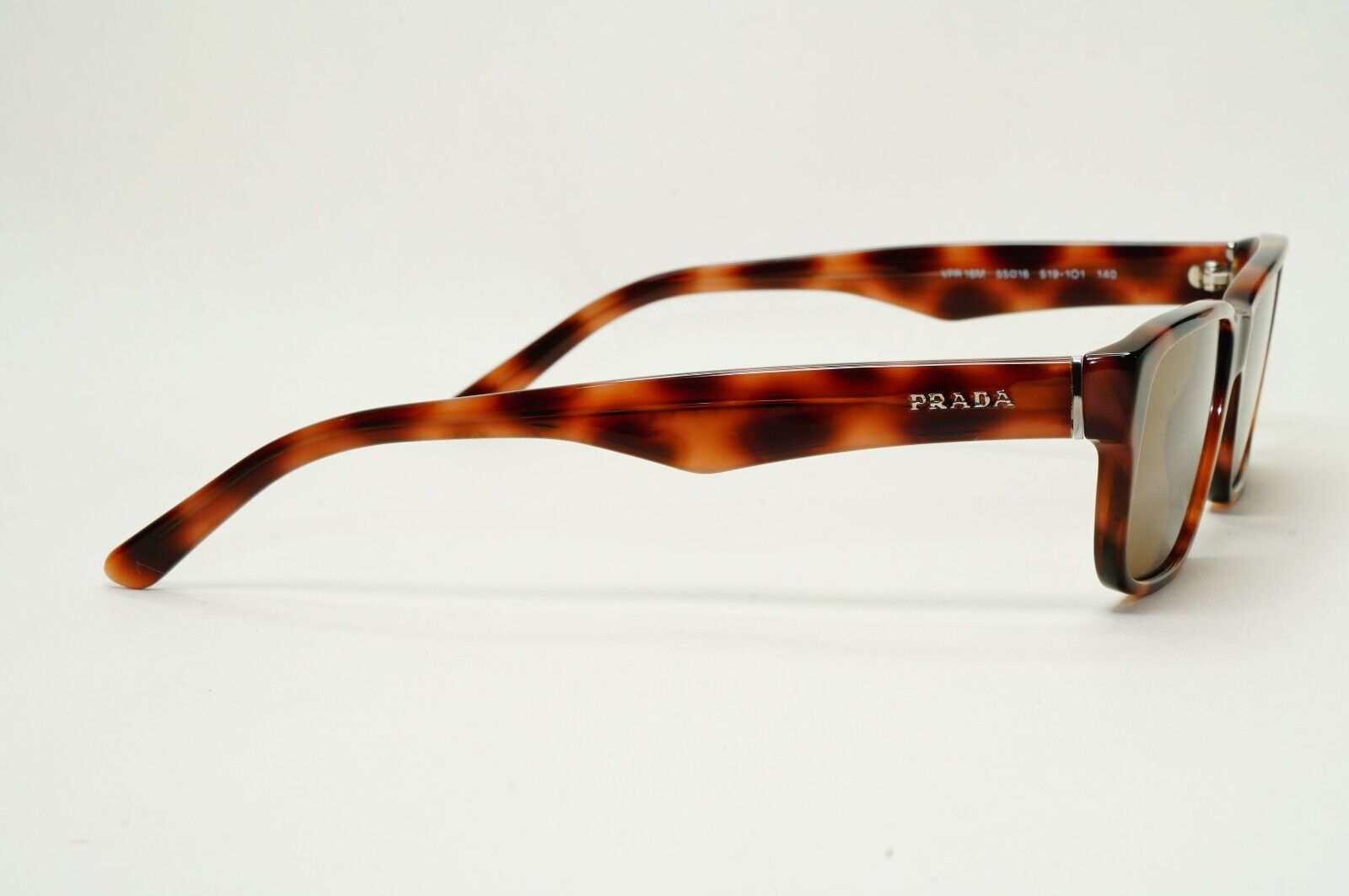 Prada Sunglasses Brown Tortoiseshell Rectangle PR16MV VPR 16M 519-1O1 55mm