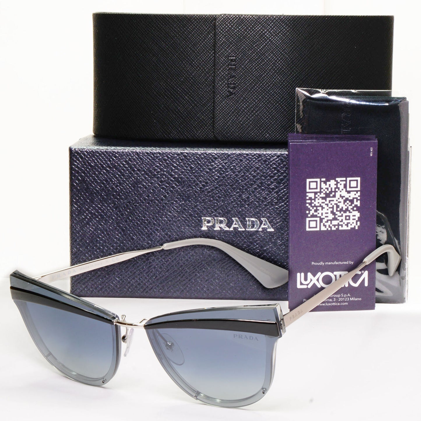 Prada Sunglasses Grey Blue Gradient Cinema Catwalk PR12US SPR 12U KI5-3A0