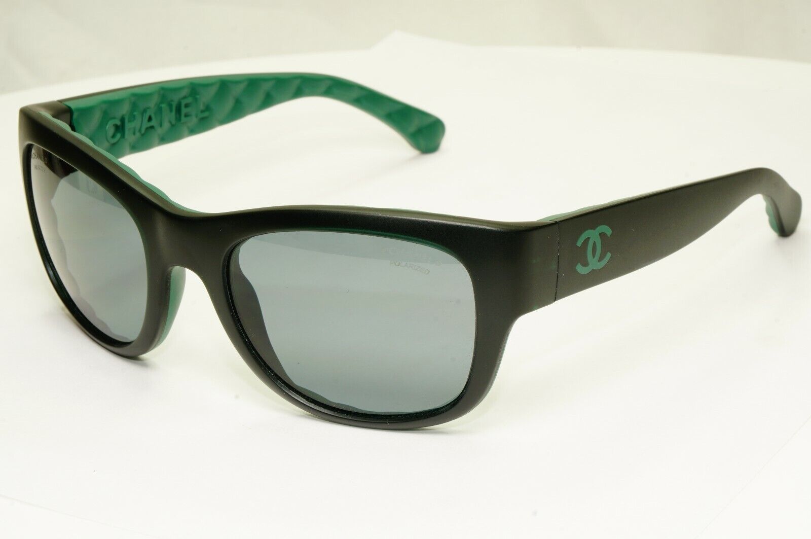 Chanel Sunglasses Polarized Black Grey Square Womens Fashion 6049 1481/Z7 25645