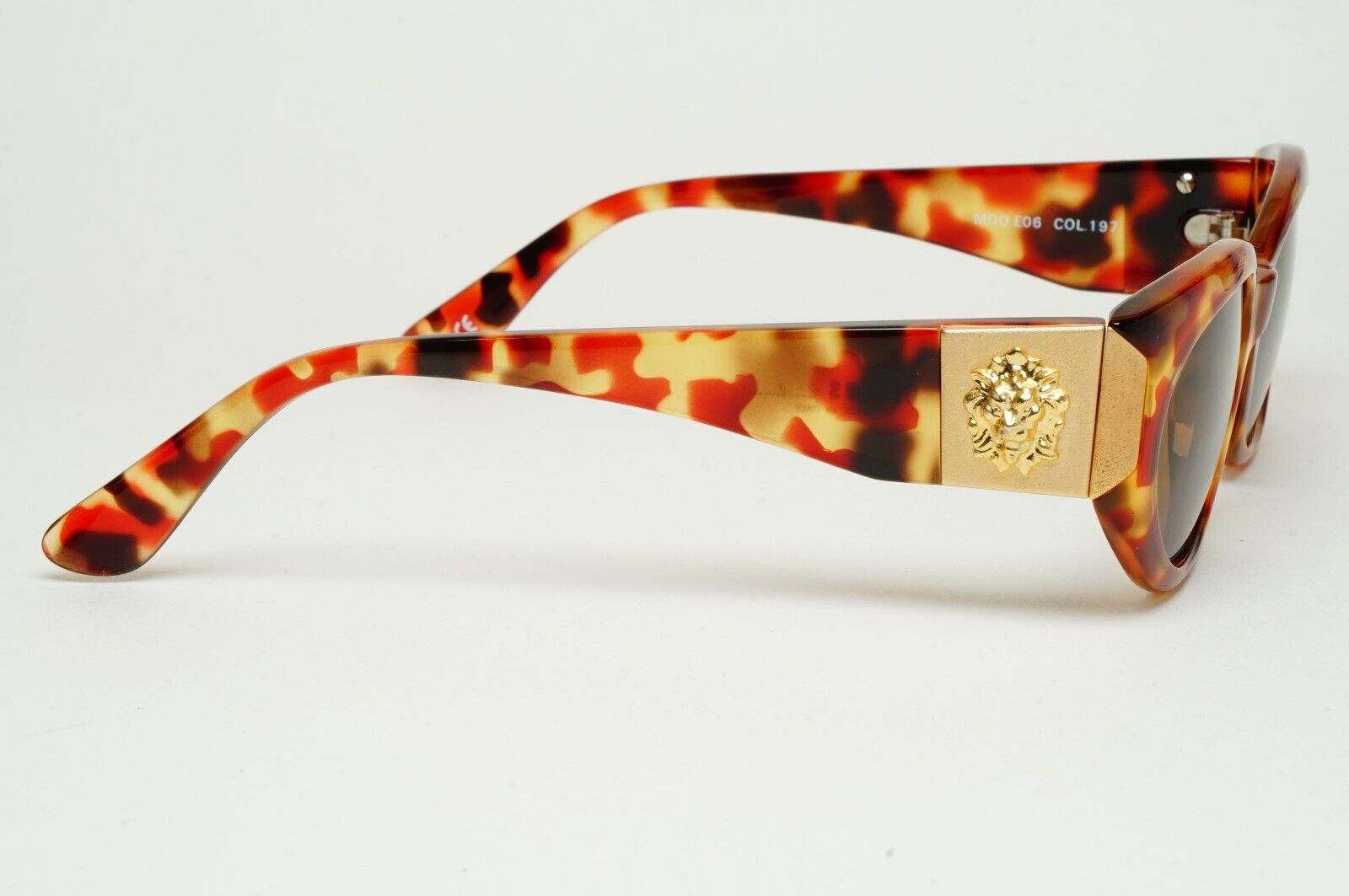 Versus Sunglasses 1996 by Gianni Versace Vintage Gold Lion Brown MOD E06 COL 197