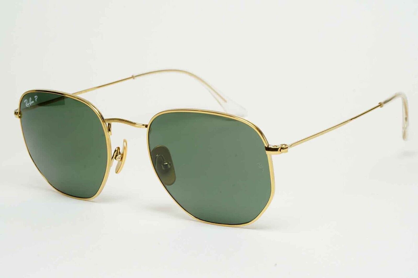 Ray-Ban Sunglasses Hexagonal Titanium Polarised Gold Green RB 8148 9216/58 54mm