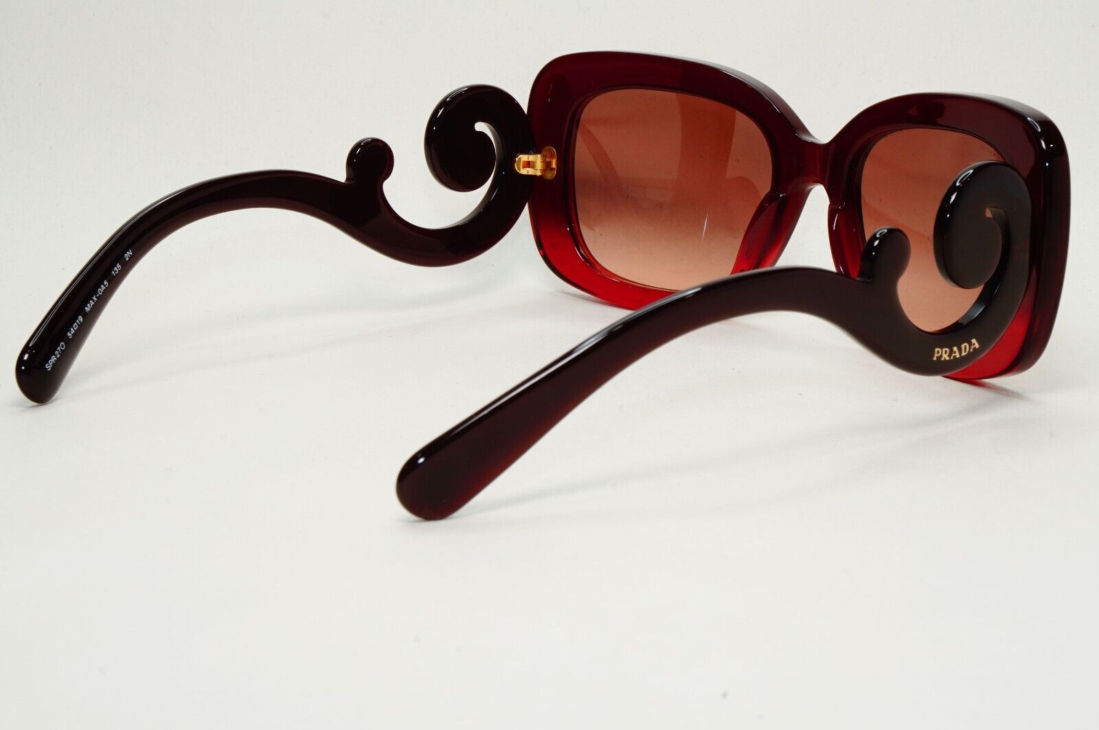 Prada Sunglasses Swirl Baroque Square Dark Red PR27OS SPR 27O MAX-0A5 061024