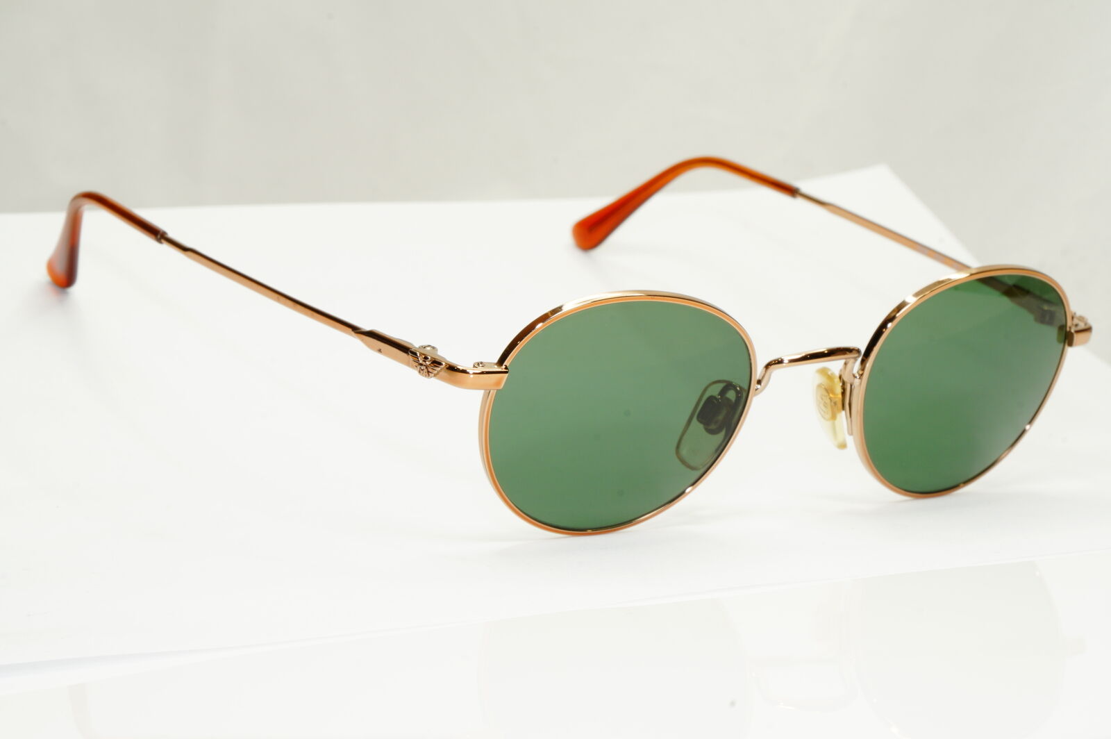 Emporio Armani Sunglasses 1997 Vintage Round Small Gold Green Eagle 008-S 806