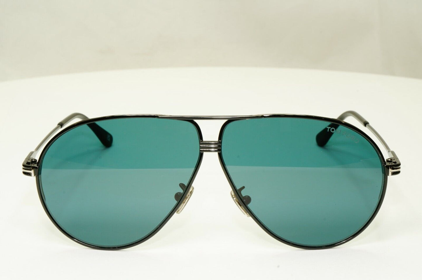Tom Ford Black Sunglasses Pilot Green Metal Large 64mm Fashion Jet TF 734-H 01N 