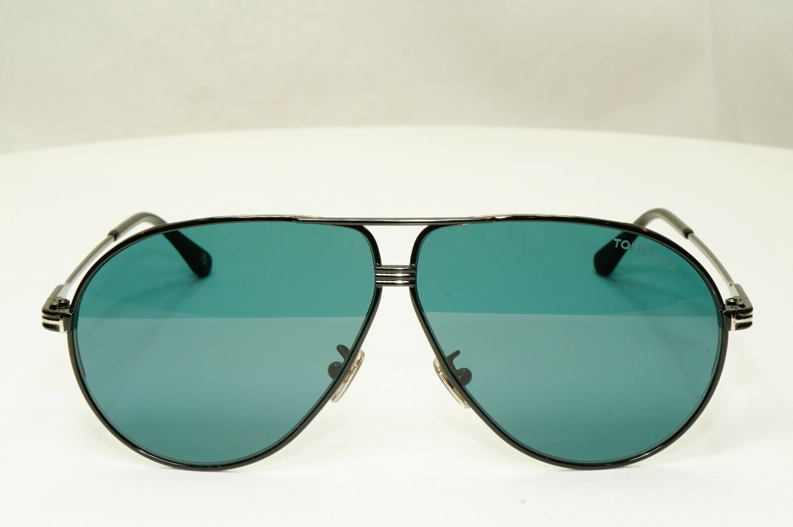 Tom Ford Black Sunglasses Pilot Green Metal Large 64mm Fashion Jet TF 734-H 01N 