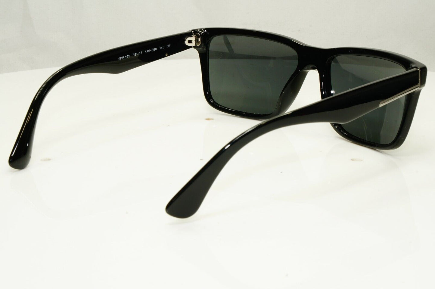 Authentic Prada Mens Glossy Black Square Designer Sunglasses SPR 19S 1AB-5S0