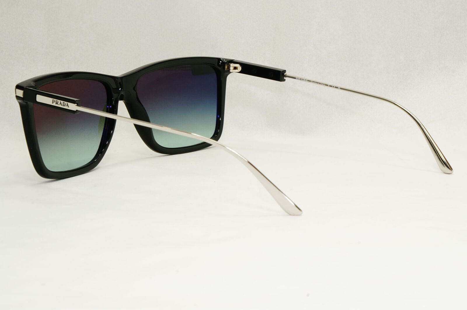 Prada Sunglasses Glass Lens Black Silver Grey Gradient PR01ZS SPR 01Z 1AB-06T