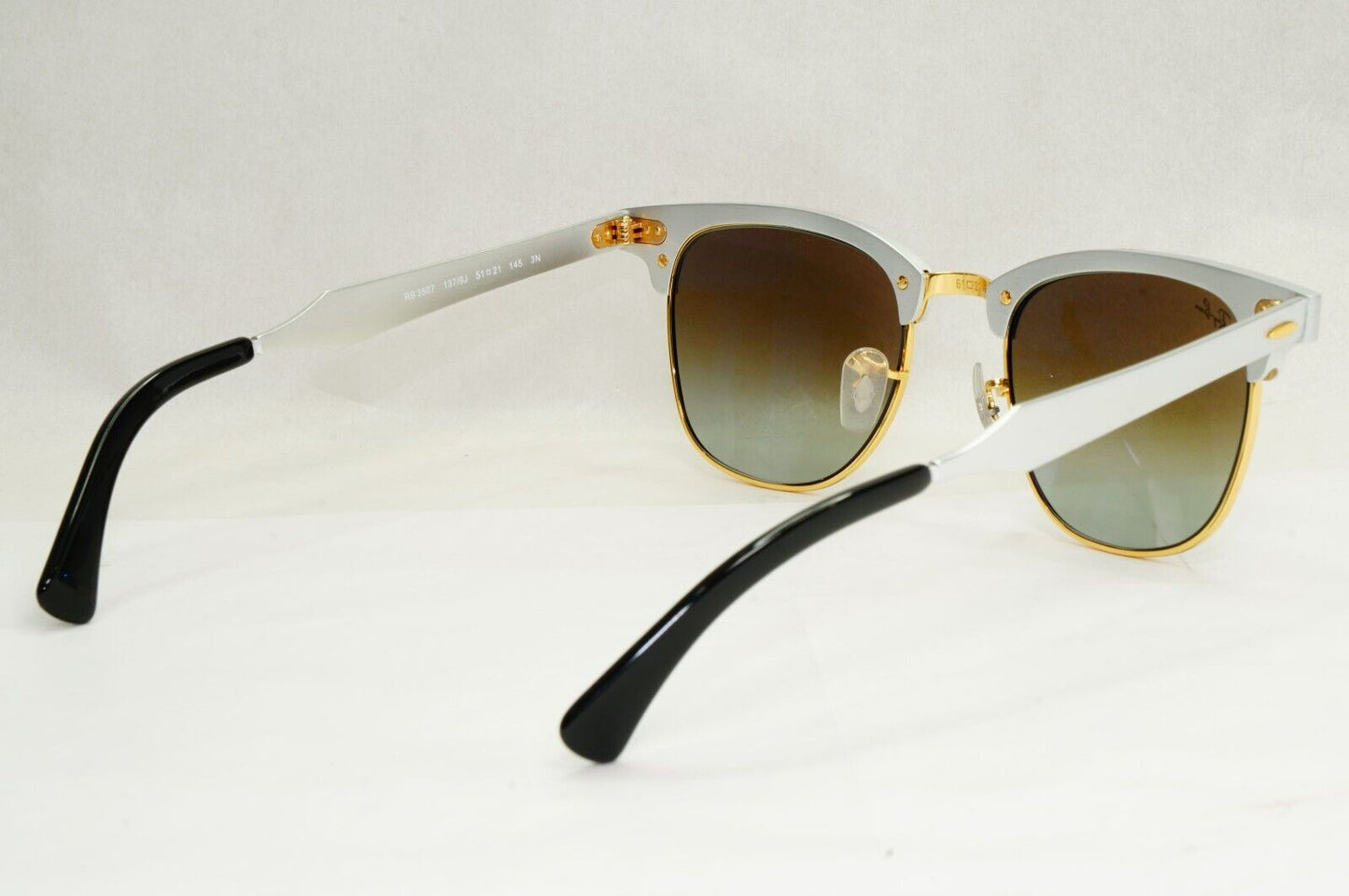 Ray-Ban Sunglasses Clubmaster Aluminum Green Mirror Gradient RB 3507 137/9J 51mm
