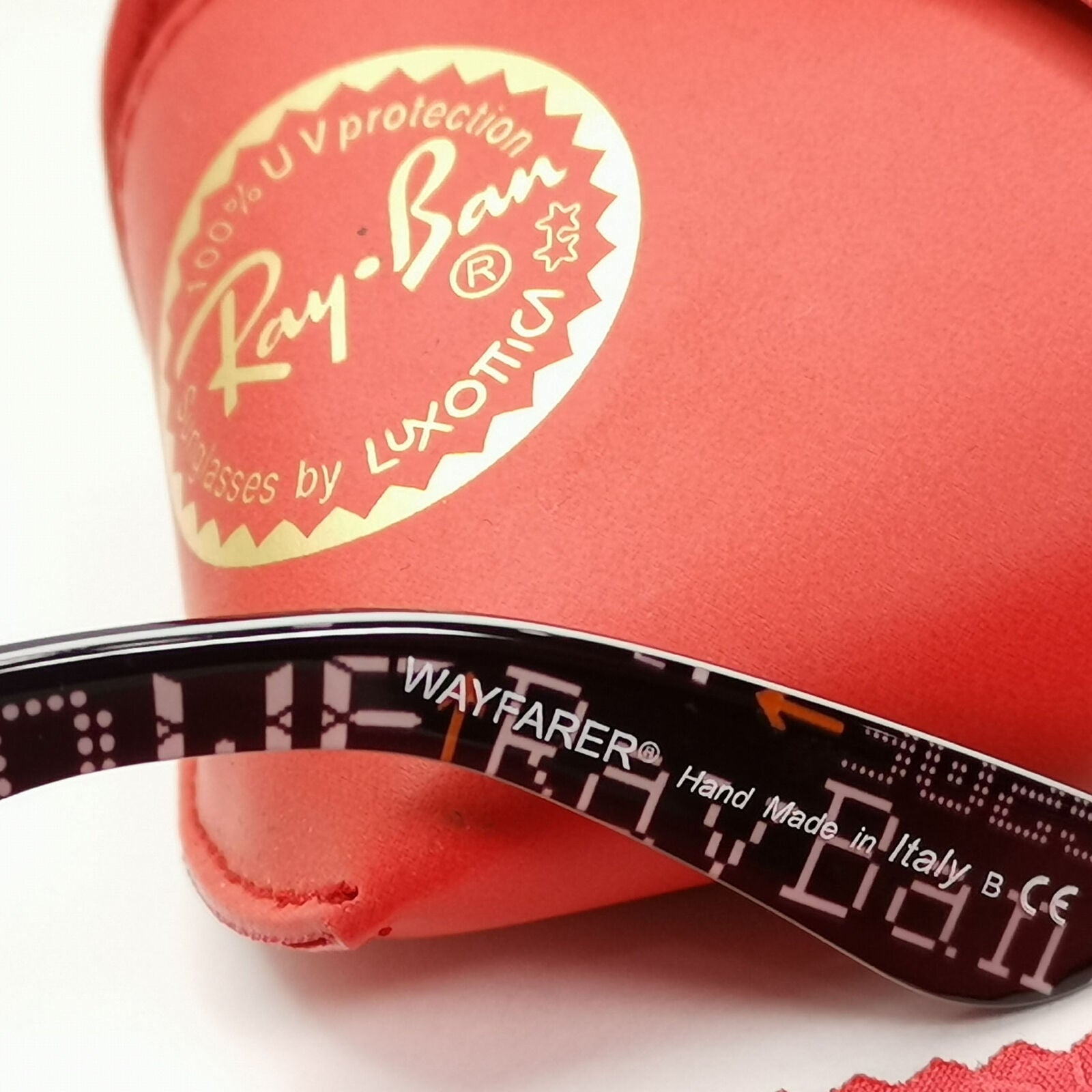 Ray-Ban Wayfarer Sunglasses Prints Pink Copper Mirror RB 2140 1201/Z2 310323