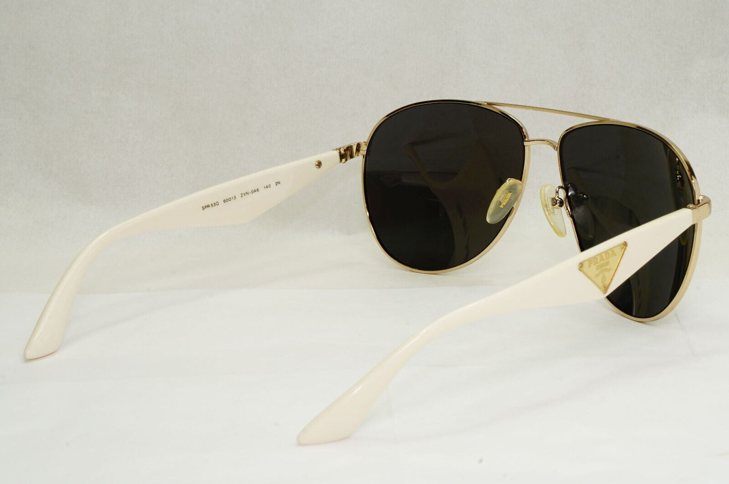 Prada Sunglasses Triangle Black Gold White Pilot PR53QS SPR 53Q ZVN-0A6 180324