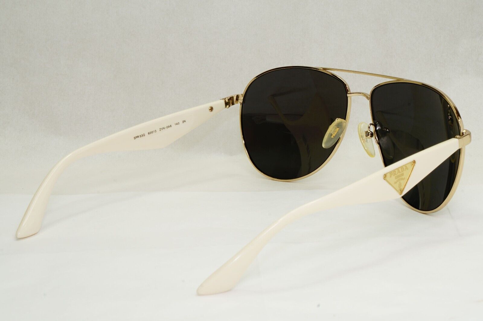 Prada Sunglasses Triangle Black Gold White Pilot PR53QS SPR 53Q ZVN-0A6 180324