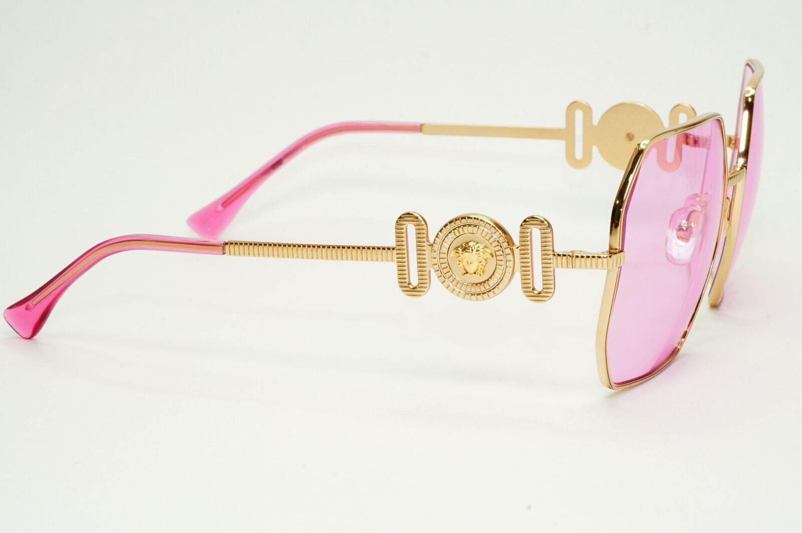 Versace Sunglasses Gold Fuchsia Pink Medusa Octagon Square MOD 2248 1002/5 58mm