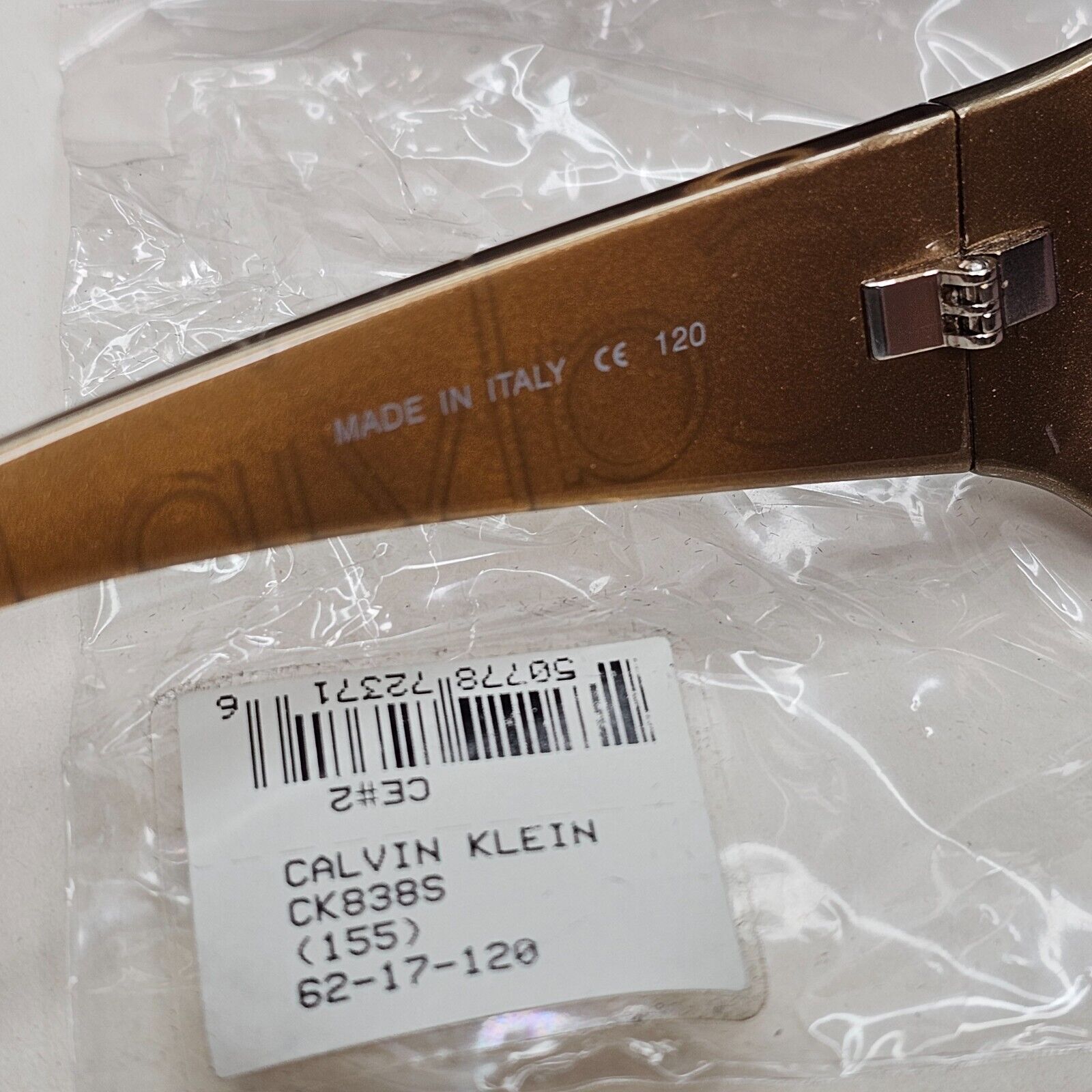 Calvin Klein Sunglasses 2005 Vintage Brown Wrap Gradient 838S 155 121124