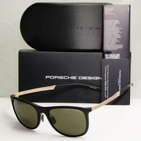 Porsche Design Titanium Polarised Sunglasses Japan Gold Black Green P8672 C