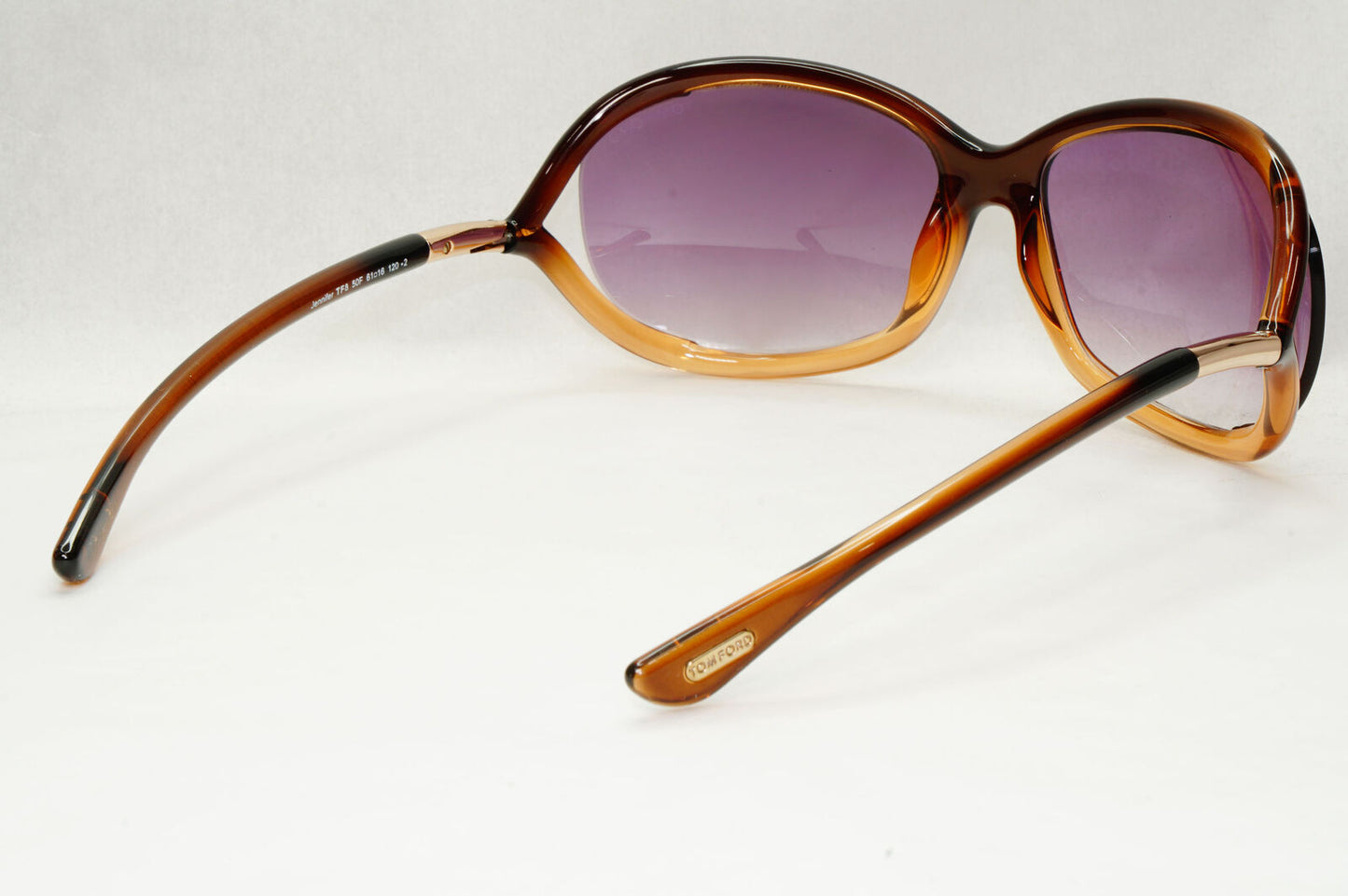 Tom Ford Sunglasses Jennifer Brown Gold Violet Gradient Wrap FT0008 TF8 50F