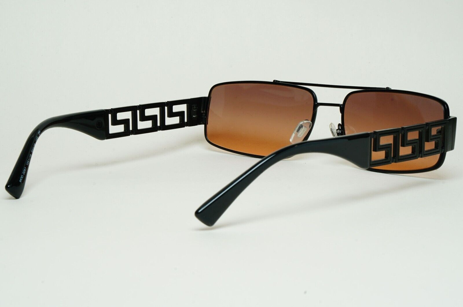 Versace Sunglasses Black Meander Brown Gradient Rectangle Metal MOD 2257 1261/18
