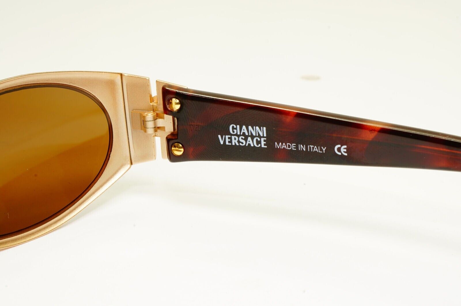 Gianni Versace 1996 Vintage Gold Brown Medusa Metal Sunglasses MOD X30 COL 030