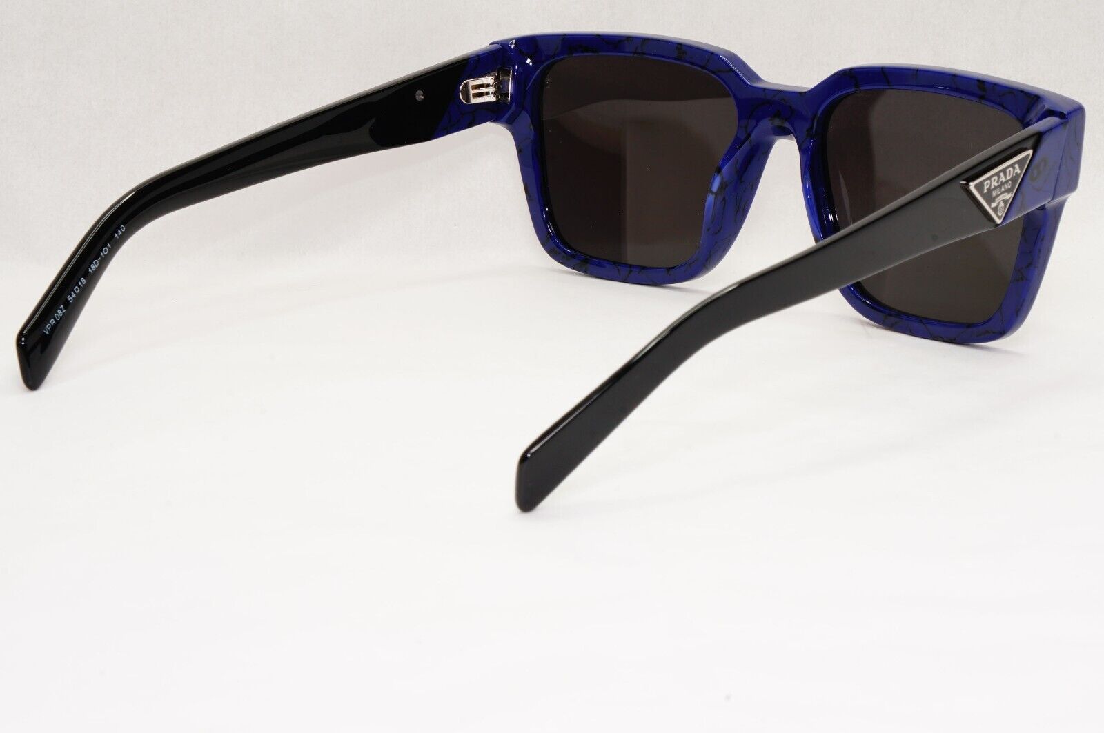 Prada Sunglasses Black Blue Square Marble Baltic PR08ZV VPR 08Z 18D-1O1 54mm