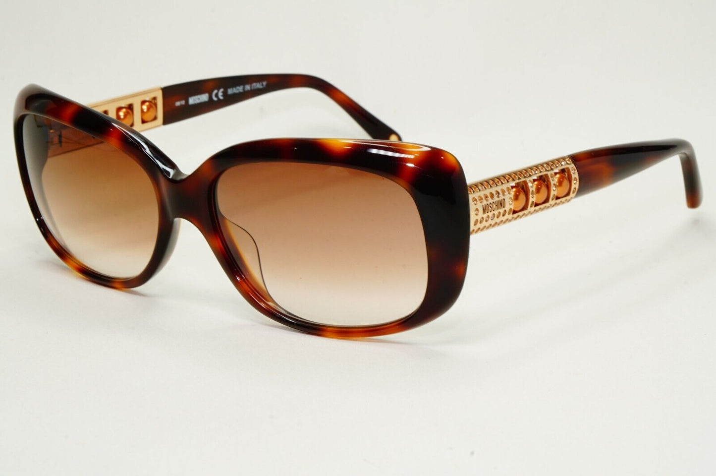 Moschino Sunglasses 2005 Vintage Brown Gold Pearl Tortoise MO572 03 101124