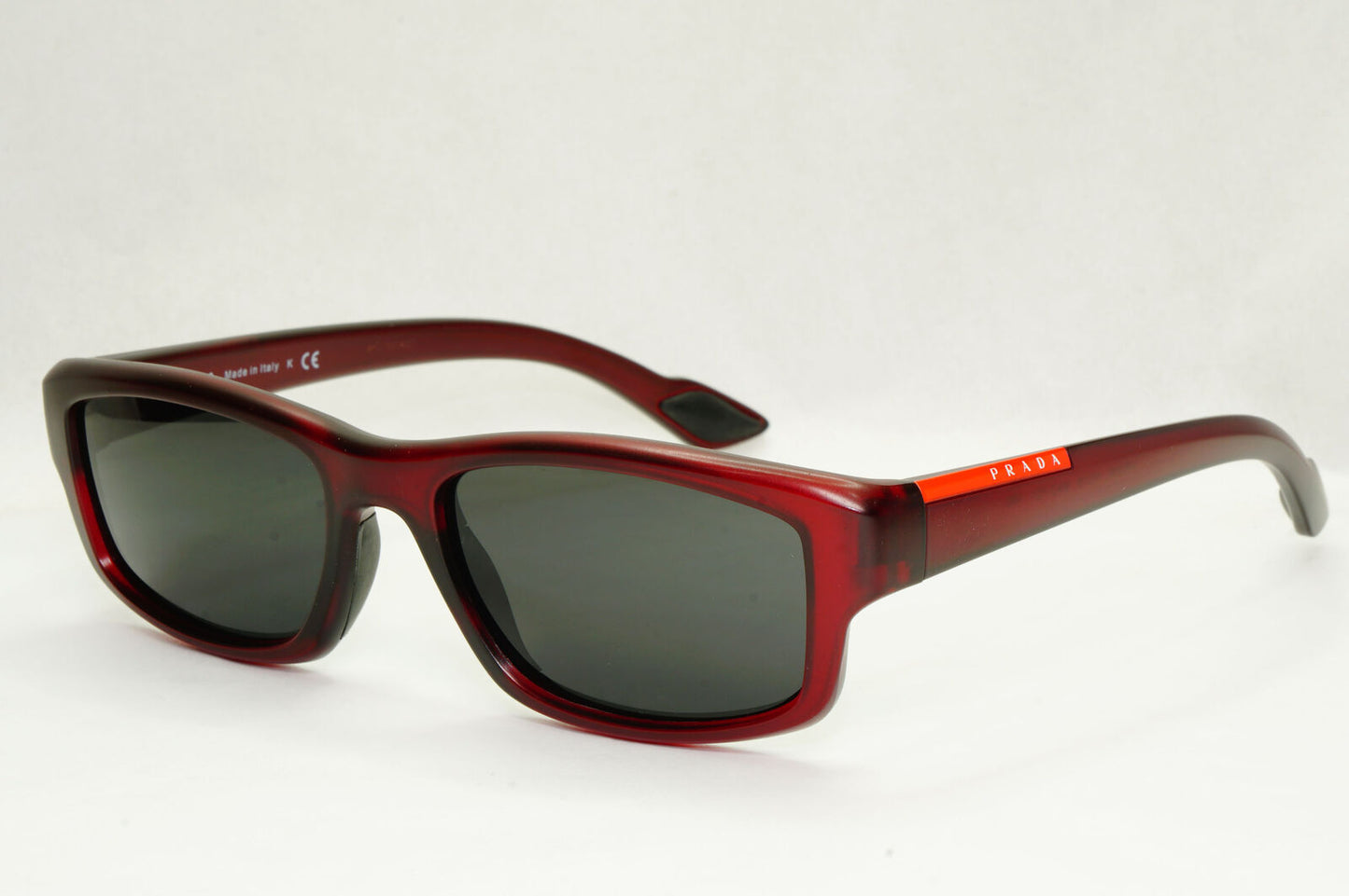 Prada Sunglasses Red Burgundy Black Square Rectangle PS02EV VPS 02E MAZ-1O1 54mm
