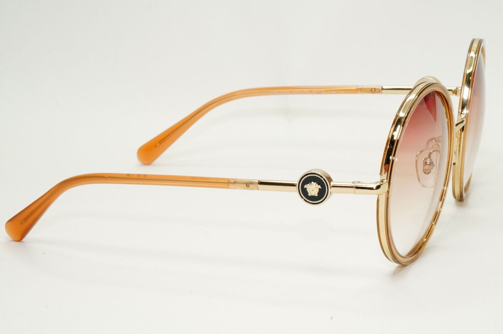 Versace Sunglasses Round Gold Transparent Brown Gradient MOD VE 2229 1252/0P