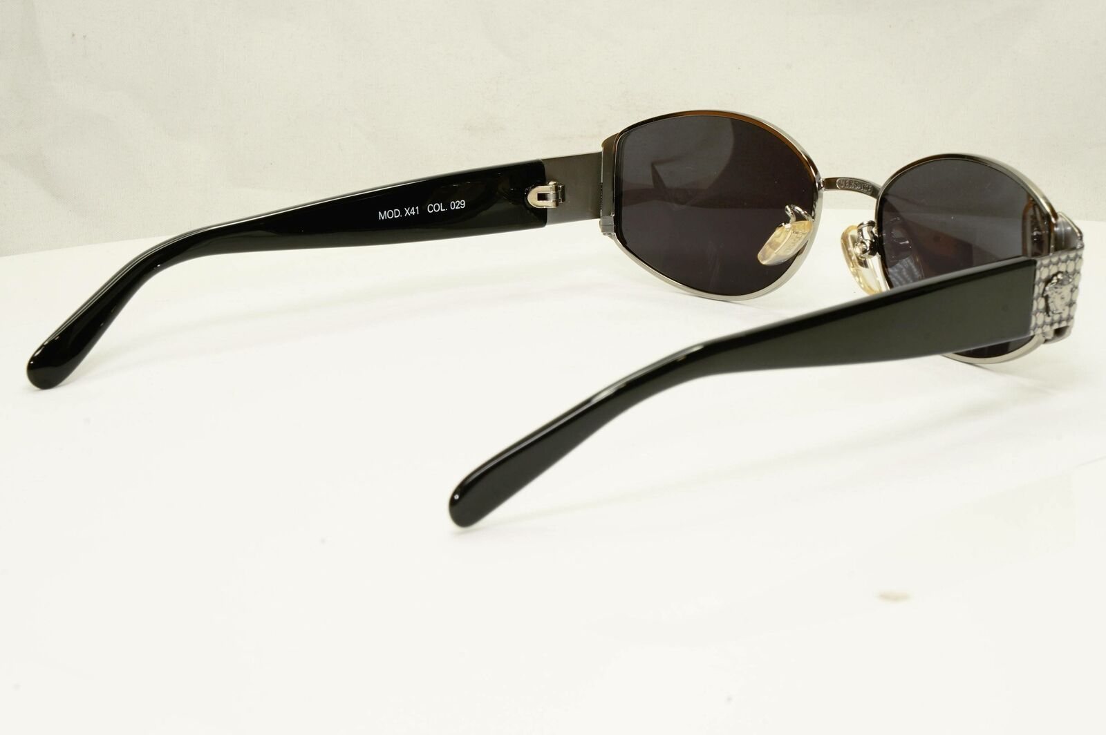 Gianni Versace 1996 Vintage Silver Medusa Black Metal Sunglasses MOD X41 COL 029