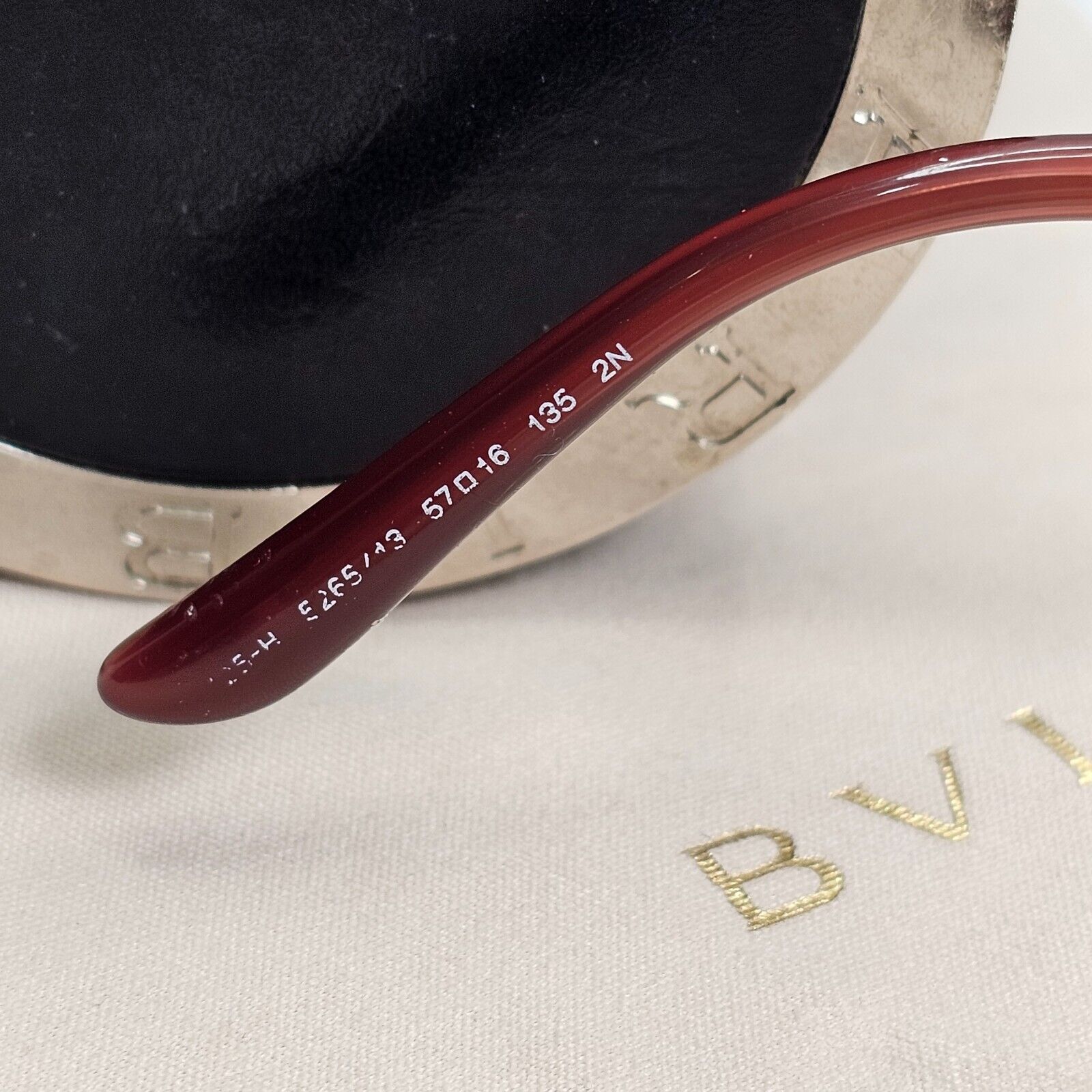 Bvlgari Sunglasses 2010 Vintage Gold Chain Mauve Brown 8125-H 5265/13 180324