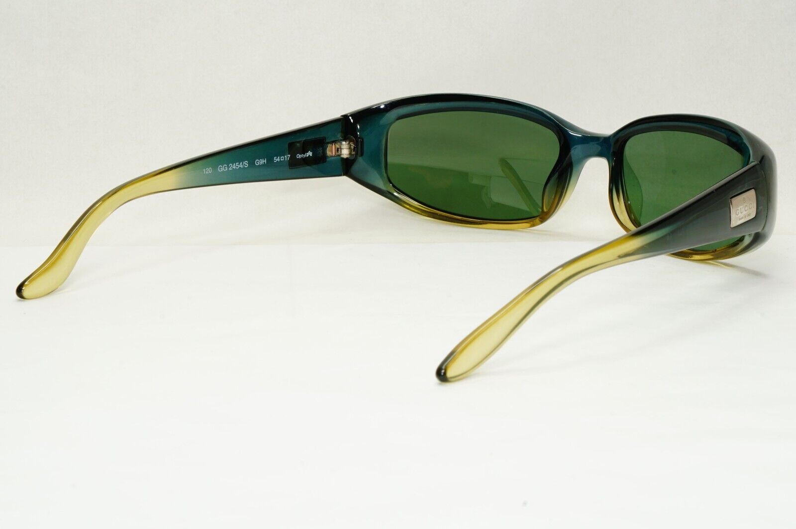 Gucci Sunglasses 1999 Vintage Green Transparent Rectangle GG 2454/S G9H 111223