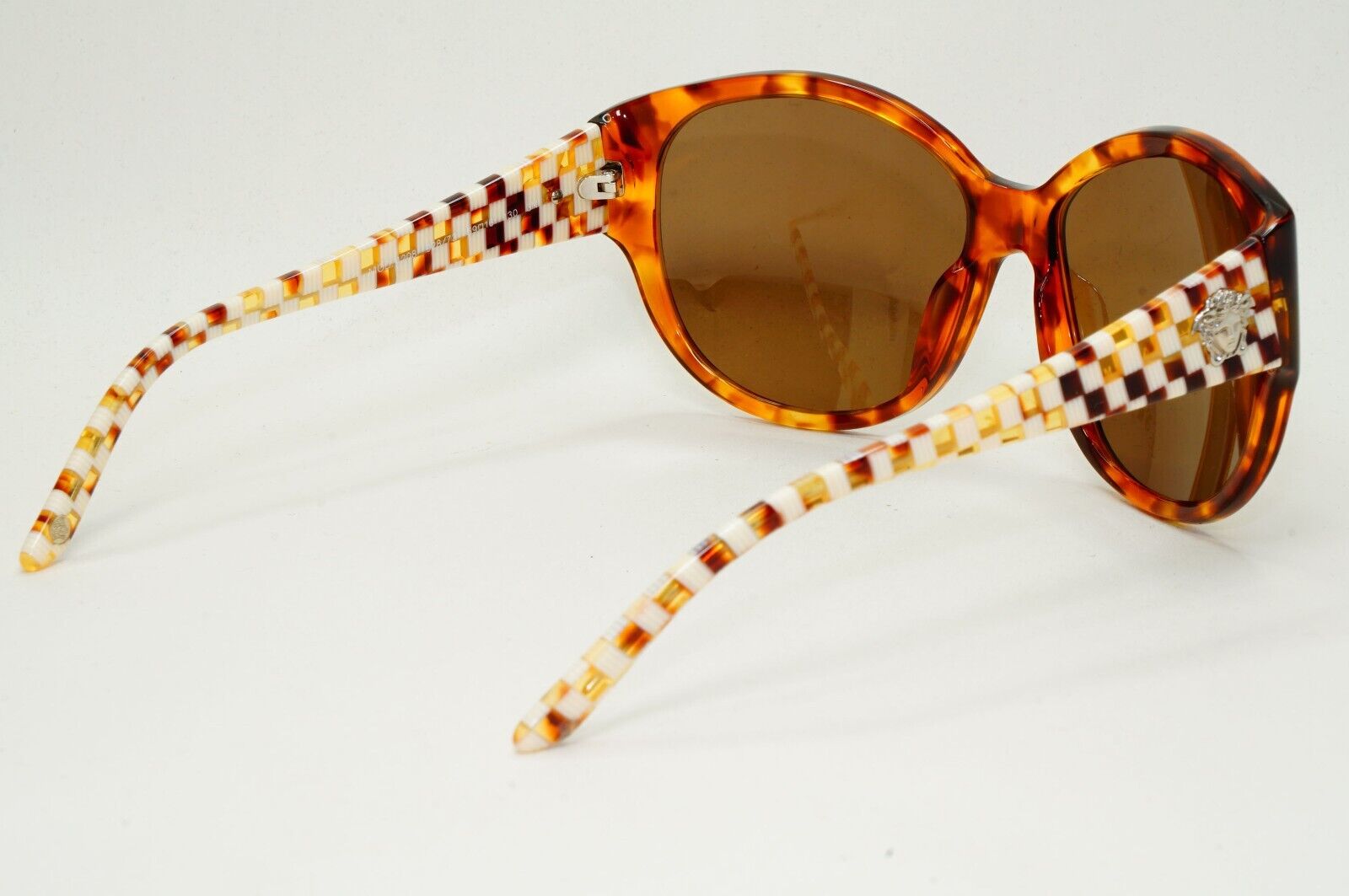 Versace Sunglasses 2012 Vintage Square Brown Chequered MOD 4208 928/73 021124