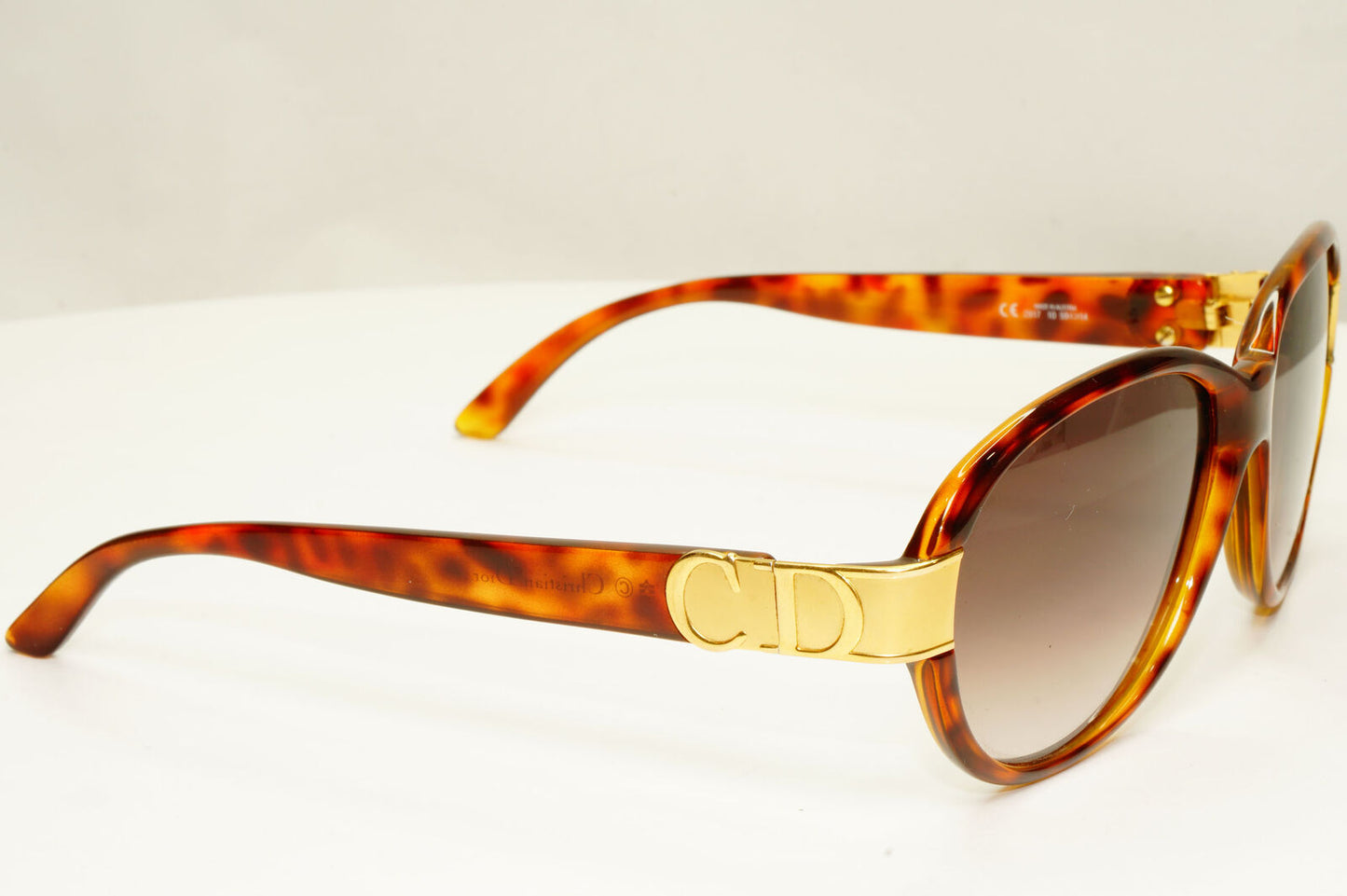 Dior 1990s Gold Sunglasses Austria Vintage Brown Square Womens 2917 10