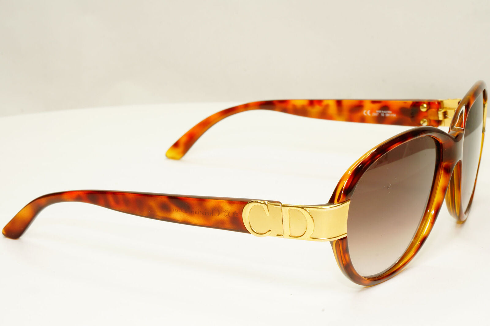 Dior 1990s Gold Sunglasses Austria Vintage Brown Square Womens 2917 10