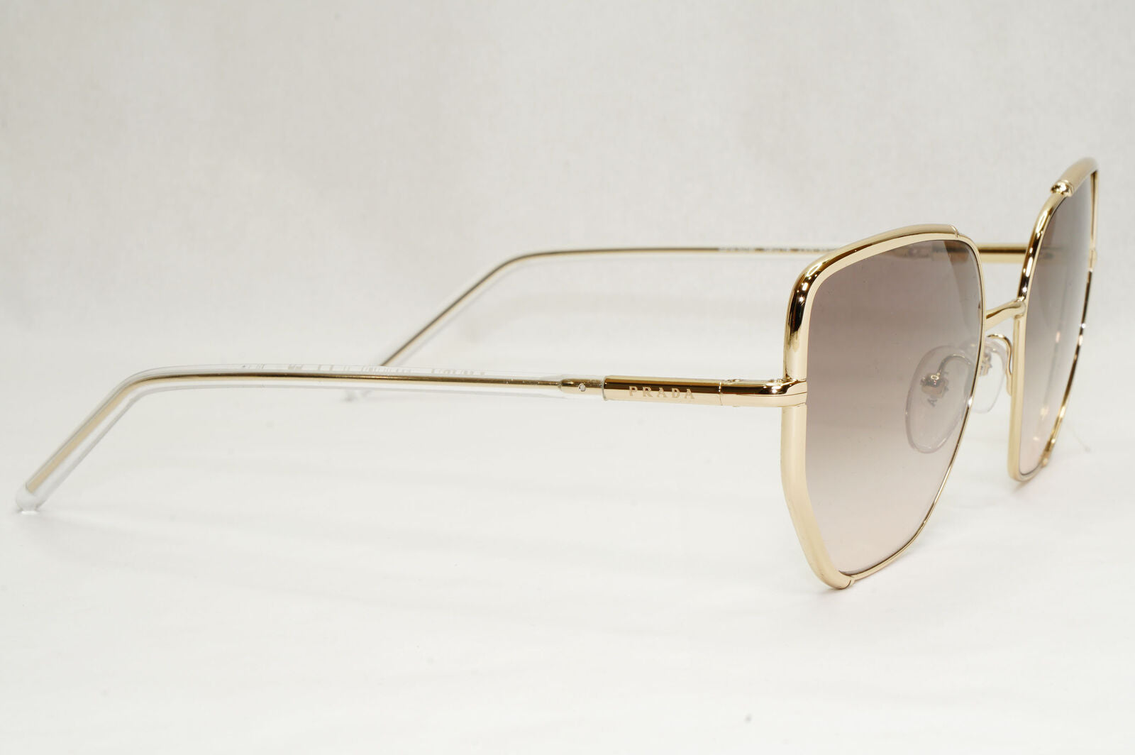 Prada Sunglasses Gold Grey Gradient Metal Square PR50WS SPR 50W ZVN-4K0 58mm