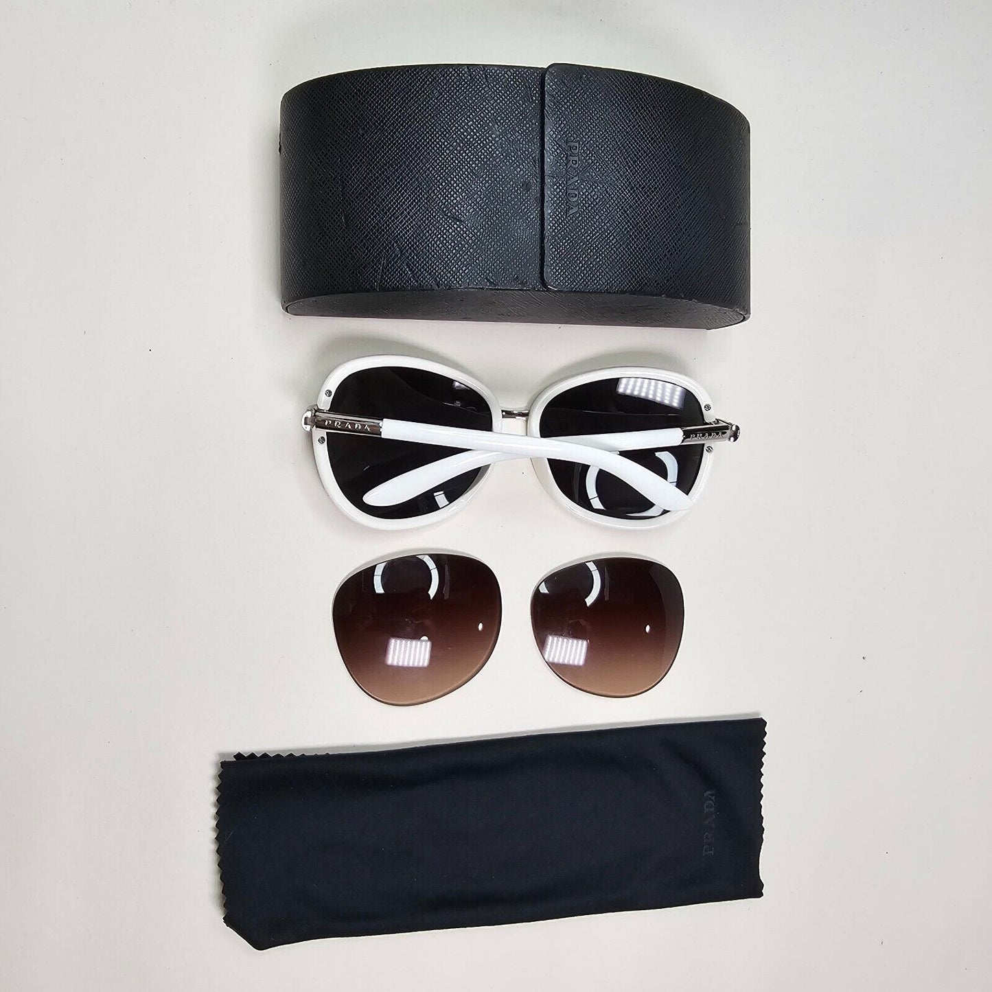 Prada Sunglasses 2008 Vintage White Black Silver PR62LS SPR 62L 1BC-6S1 141024