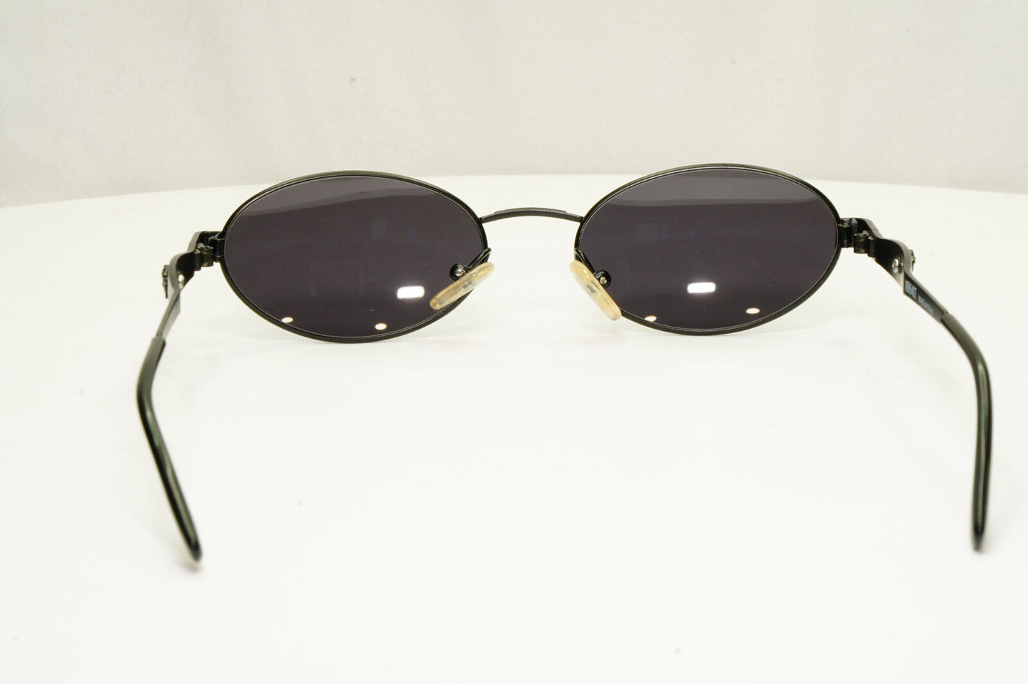 Gianni Versace 1996 Vintage Black Medusa Oval Metal Sunglasses MOD S08 COL 028
