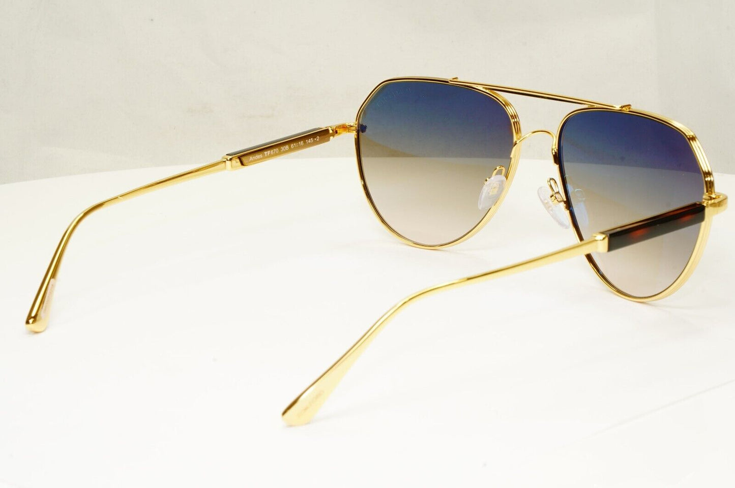 Tom Ford Sunglasses Andes Gold Pilot Metal Brown Grey FT0670 TF 670 30B 61mm