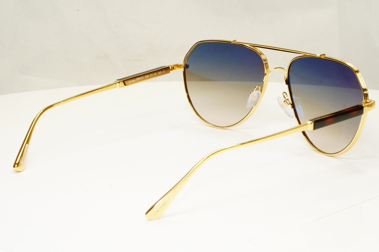 Tom Ford Sunglasses Andes Gold Pilot Metal Brown Grey FT0670 TF 670 30B 61mm
