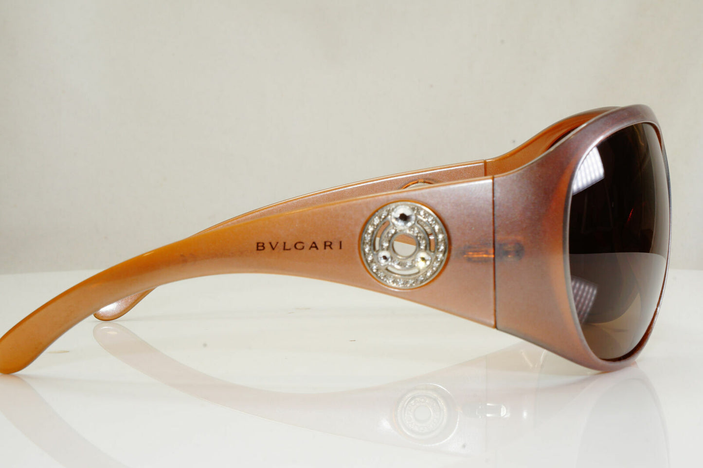 Bvlgari Diamante Oversized Sunglasses Womens Vintage Brown 8009 945/13 28489