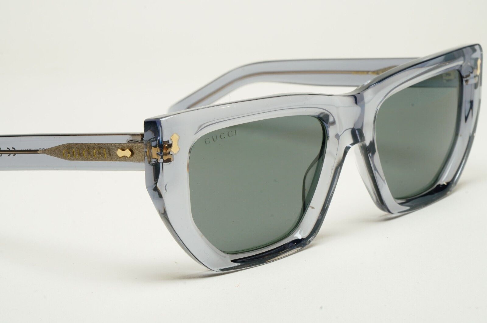 Gucci Sunglasses 2024 Grey Transparent Crystal Square GG1520S 004 53mm 180125
